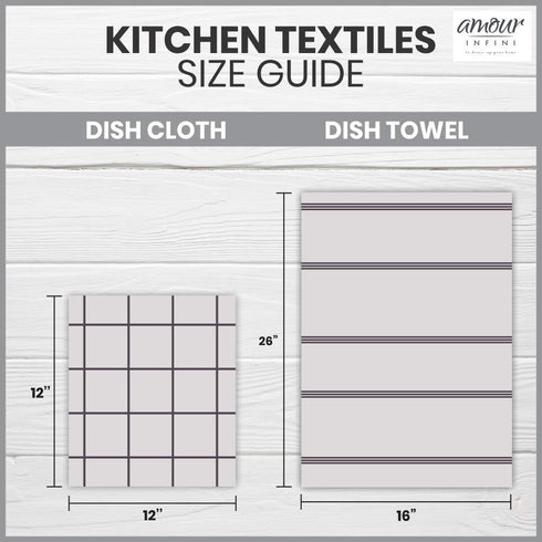 AMOUR INFINI Cotton Kitchen Dish Cloths Set of 8 – Highly Absorbent, Super Soft Premium Terry Cleaning Cloth (12"x12" Inch) Premium Dishcloths for...