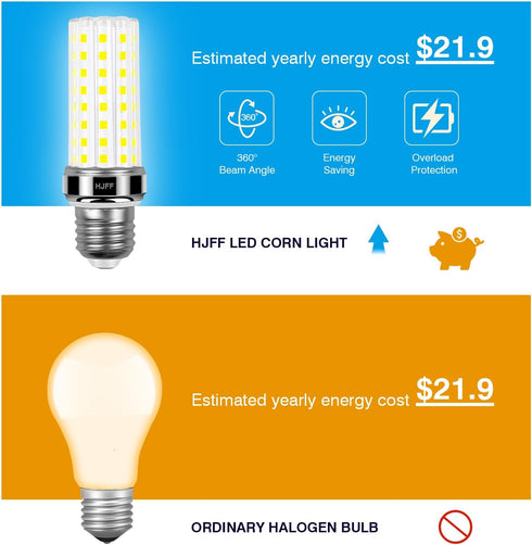 6 Pack LED Corn Light Bulb 200w Equivalent 2500 Lumen 5000K Cool Daylight White 20W E26/E27 Base Ceiling Fan Led Light Bulb for Home Garage Wareho...