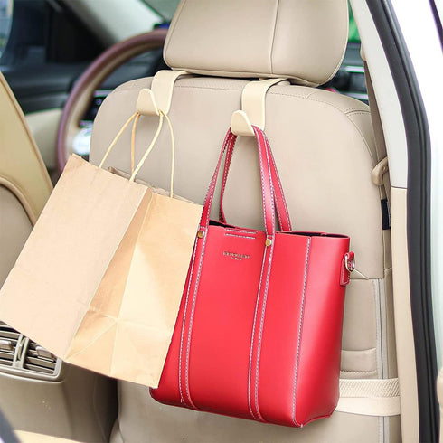 4 Pack Car Vehicle Back Seat Headrest Hooks, Universal Black Back Seat Hanger for Your Purse, Grocery Bags, Handbag, Car Seat Organizer Accessory ...
