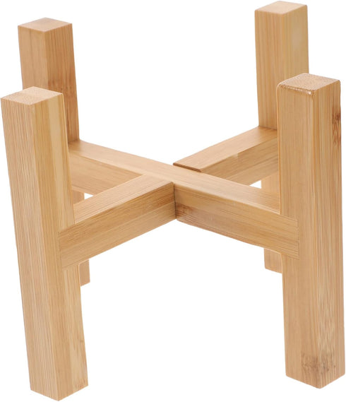 1pc Wooden Planter Stand Bamboo Tray Small Plant Stand Planter Holder Shelf Indoor Flower Pot Rack Bonsai Stand House Plants Midsize Flower Pot Ho...