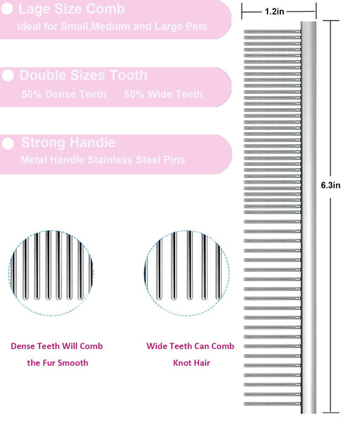 Dog Brushes for Grooming Kit,4 In 1 Slicker Brush for Dogs | Dog Comb | Dog Bath Brush | Pet Hair Remover Dog Grooming Kit for Long Haired Dogs Go...