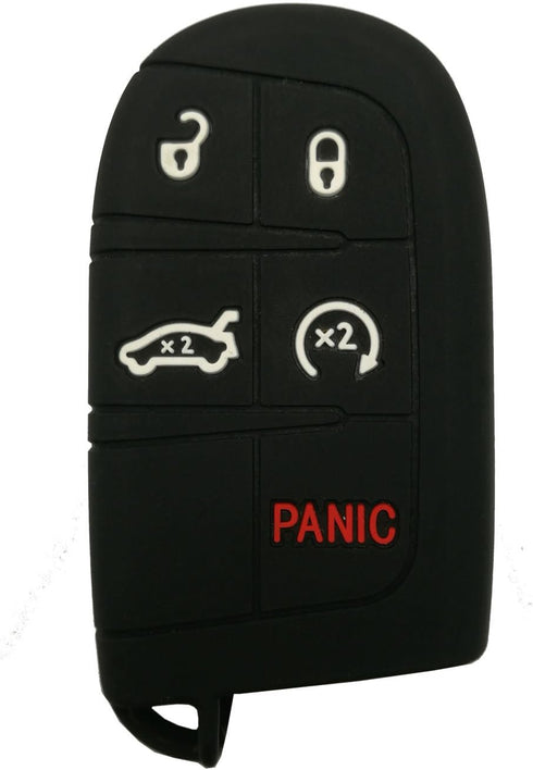 Keyless Entry Remote Key Fob Cover Skin Protective Silicone Rubber key Jacket Protector for Jeep Grand Cherokee Dodge Challenger Charger Dart Dura...