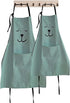 YOLOPARK Lovely Parent and Child Apron, Comfortable Simple Apron with Pocket for Painting Cooking Artist Chef, Pack of 2...
