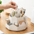 kaileyouxiangongsi Rotating Art Supply Storage Organizer,Pencil Holder with 9 Compartment, Pen Storage Organizer, for Kids Art Desk, Homeschool Su...