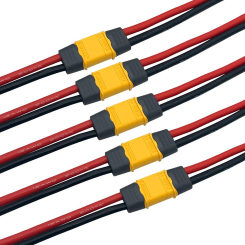5Pairs XT60H (XT60 Upgrade Plug Male Female Extension Connector Adapter with Sheath Housing with 12AWG 10cm Silicone Wire for RC Lipo Battery FPV ...