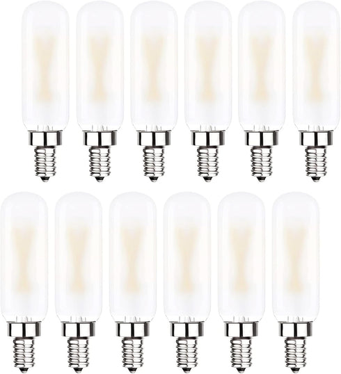 Dimmable T6 LED Bulb 25W Candelabra 2W E12 Edison Light Bulbs Soft White 3000K, T25 Mini Tubular Frosted Glass LED Filament Chandelier Light Bulbs...