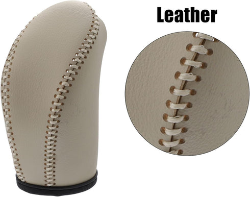 X AUTOHAUX Car Faux Leather Gear Shift Knob Cover Automatic Transmission Boots Shift Lever Sheath for Nissan Pathfinder 2013-2020 Beige...
