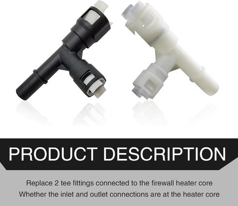 Pack-2 Car T-connector Three-way Cooling Water Pipe Joint, Replacement Parts 15055343 15055342, Heater Inlet Hose Fitting, Compatible with Select ...