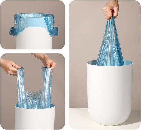 50 Count 2-3 Gallon Tear-Free Small Trash Bags with handles Garbage Bags Separated Unscented for Bathroom Kitchen (50)...