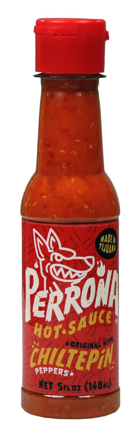 La Perrona Chiltepin Hot Sauce 5 Ounce Bottle | Red Chiltepin Pepper Salsa Picante | Extra Spicy | Handmade (5oz, Pack of 1)...