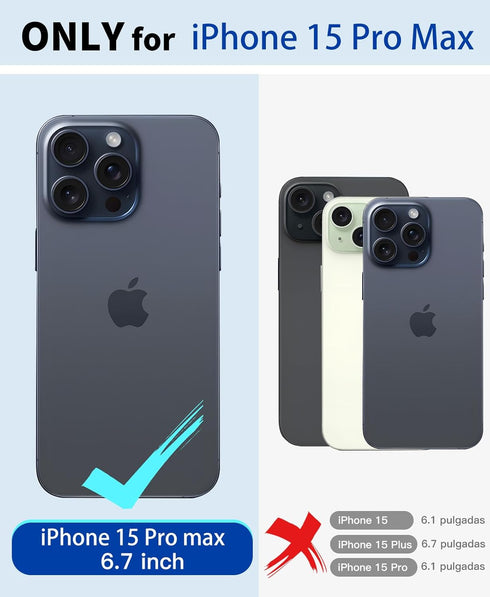 Magnetic for iPhone 15 Pro Max Case Waterproof with Built-in Screen Protector,Compatible with MagSafe Shockproof Dustproof Heavy Duty Full Body Co...