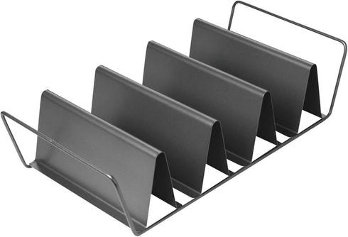 Chicago Metallic Professional 6-Shell Baked Taco Rack. Pefect for baking, filling and serving, 15-Inch-by-7-Inch, Grey...