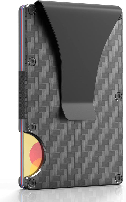 OTO Money Clip for Men,RFID Blocking Carbon Fiber Wallet,Minimalist Slim Wallet with Front Pocket,Aluminum Metal Credit Card Holder...