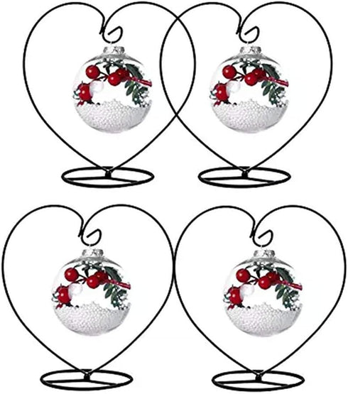 Archi 4 Pack Heart-Shaped Ornament Display Stand Iron Pothook Stand for Hanging Glass Terrarium (Heart)...