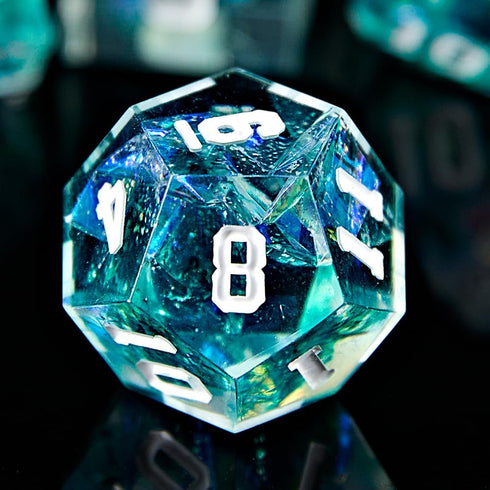Sarp Edge DND Dice Set Handmade 7 Pieces Dice for Dungeons and Dragons TRPG Games Multi-Sided RPG Polyhedral Resin Sharp Edge Dice Roleplaying Gam...