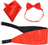 Kisangel 3pcs Cummerbund and Bow Tie Set Bow Tie Hanky Set Cummerbund, Bow Tie, Handkerchief for Party Wedding (Red)...