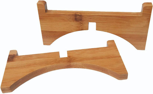 TIHOOD 7" Bamboo- Mid Century - Modern plant stand - Indoor Ceramic Pot/Planter Holder - Foldable- Plant Holder...