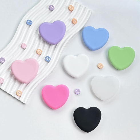 Cute Heart Shape Silicone Cover Expandable and Collapsible Mobile Phone Grip Stand Holder for Phone Tablet Cell Phone Accessory (Blue)...