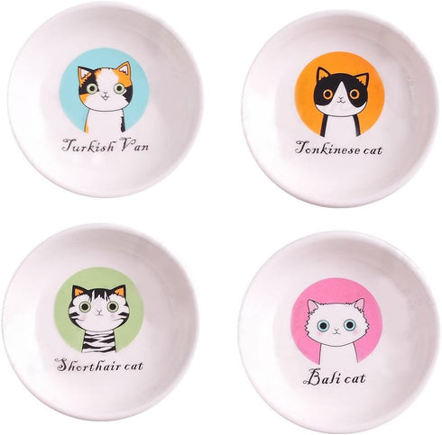 4pcs Ceramics Cat Dinner Plate Seasoning Dishes Sushi Dipping Bowl Appetizer Plate Dessert Plate,Home Decoration...