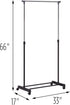 Honey-Can-Do Adjustable Height Rolling Metal Clothes Rack GAR-01122 Chrome 30 lbs...