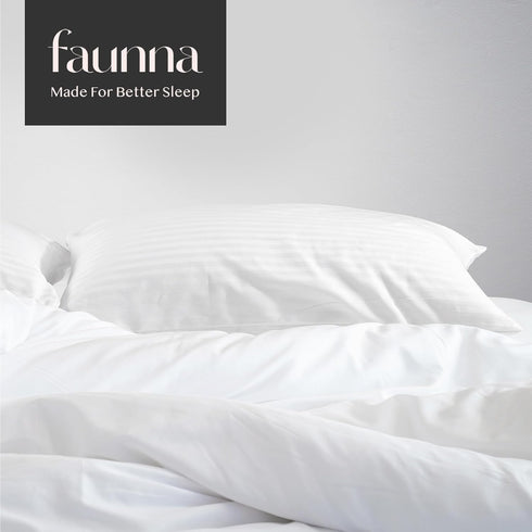 FAUNNA 600TC 100% Cotton Pillow Protectors, Standard Size (20x26), 2 Pack, Oeko-TEX Certified, Hotel Grade Pillow Cover with Silent Zipper, Zip Up...