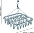 Clothes Drying Hanger with 32 Clips and Drip Foldable Hanging Rack (Light Blue)...