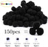 Veroave 150 Pieces Pom Poms 1 Inch Black,Small Pom Poms for Crafts, Puff Balls, Arts and Craft Pom Pom Balls for DIY Art Creative Crafts Decoratio...