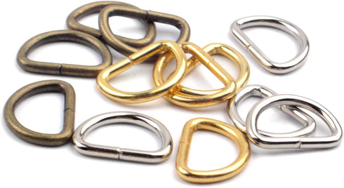 BronaGrand 120 Pieces 1/2inch Metal D Ring Buckles D-Ring Loop for Handbag Purse Clothes DIY Accessories,3 Colors...