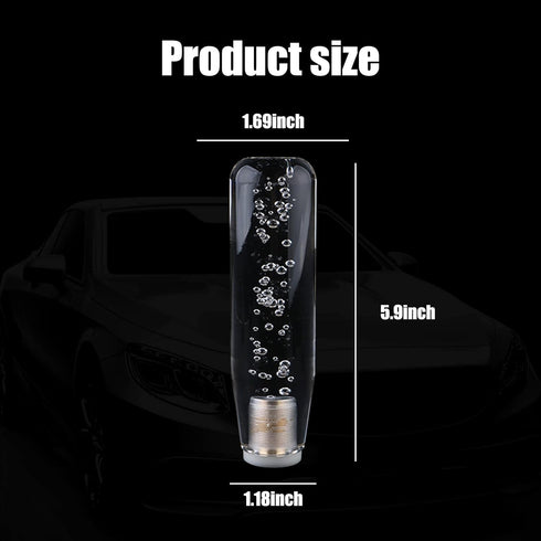 1 PC Crystal Gear Stick Shifter Knob, Transparent Bubble Gear Shifter Multicolor Gradient LED Shift Knob, Universal Cool Shift Head Car Interior A...