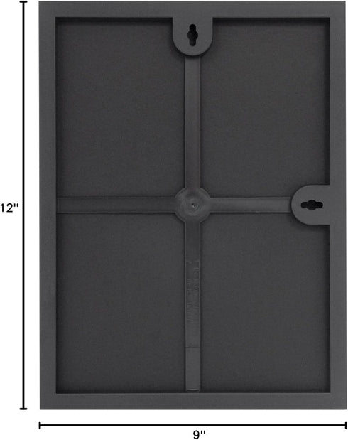MCS Format 9x12 Picture Frame Black, Vertical & Horizontal Wall Hanging Picture Frame for Photos & Art Prints (1-Pack)...