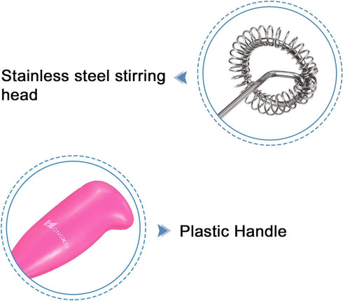 MECCANIXITY Mini Electric Tumbler Stirrer, Handheld Mixer Battery Operated Stirring Pink for DIY Glitter Tumbler Cup...