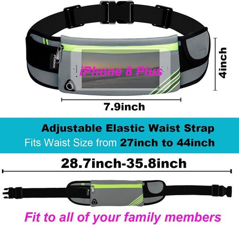 Running Belt Waist Pack Bag Fanny Pack for Phone Men Women,Thin Runners Pouch Belt for Hiking Walking Sports Cycling Traveling Money Belt,Phone Ca...