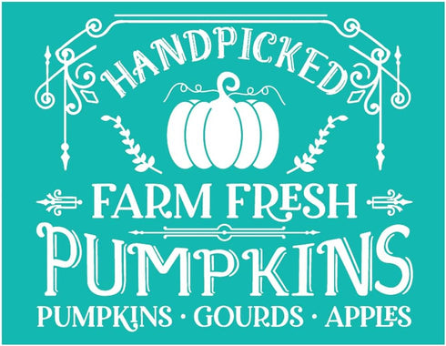 Alinacutle Farm Fresh Pumpkins Reusable Silk Screen Stencils, Self-Adhesive Silkscreen Printing Stencil for Home Decor,Paint on Wood/Fabric/Wall/C...