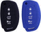 2Pcs XUHANG Sillicone key fob Skin key Cover Remote Case Protector Shell for for Hyundai Sonata Santa Fe Tucson Elantra ix35 ix45 remote black blu...