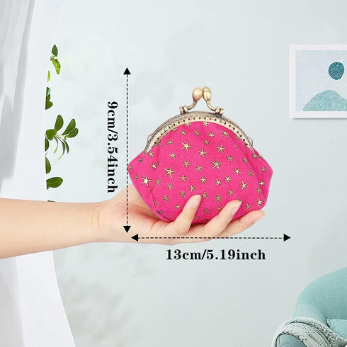 Oyachic Coin Purse, Small Denim Change Purse,Stars Wallet with Clasp,Vintage Money Bag,Car Coin Holder Pouch for Woman Girls...