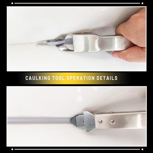 Silicone Caulking Tools Kit Stainless Steel Grout Removal Tool,4 in 1 Tile Caulk Remover Tool,Caulk Tool Sealant Scraper Finishing Tools for Kitch...