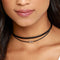 Doubnine Suede Choker Short Layered Necklace Gothic Punk Choker Boho Handmade Women Holiday Jewelry Gift (black)...