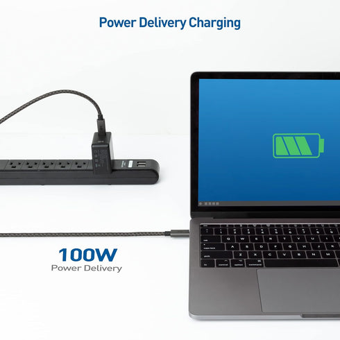 Cable Matters Braided Long USB C Cable 10 ft with 100W Power Delivery, Fast Charging and 480Mbps Data Transfer, Compatible with MacBook Pro, XPS, ...