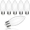 6Pack B11 E26 LED Candelabra Bulbs, 5W Equal 40 watt Edison Light Bulbs, Daylight White 5000K Dimmable Candle Bulb for Chandeliers, Ceiling Fan,Pe...