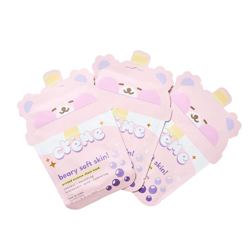 The Crème Shop Boba Bears Beary Soft Skin! Printed Essence Sheet Mask | Korean Sheet Mask | Facial Sheet Mask | Stocking Stuffers (3 Pack)...