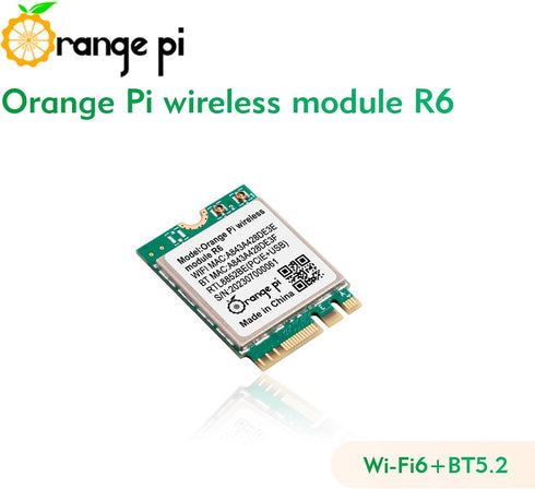 5 Plus WiFi 6 Module Wireless Card 1201Mbps PCIe Wi-Fi6+BT5.2, Wireless Module R6 Support WiFi Bluetooth Compatible with Orange Pi 5 Plus Singble ...