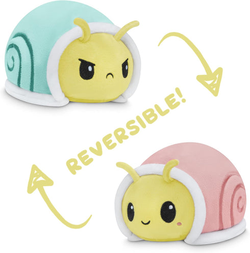 TeeTurtle - The Original Reversible Snail Plushie - Pink + Aqua - Cute Sensory Fidget Stuffed Animals That Show Your Mood!...