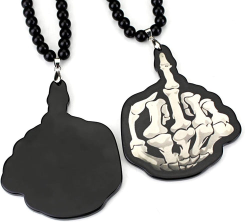 FJKWLC Car Rear View Mirror Pendant Car Pendant Acrylic Skeleton Hand Bones Rear View Mirror Charms Ornaments Mirror Trim Hanging Suspension Gift ...
