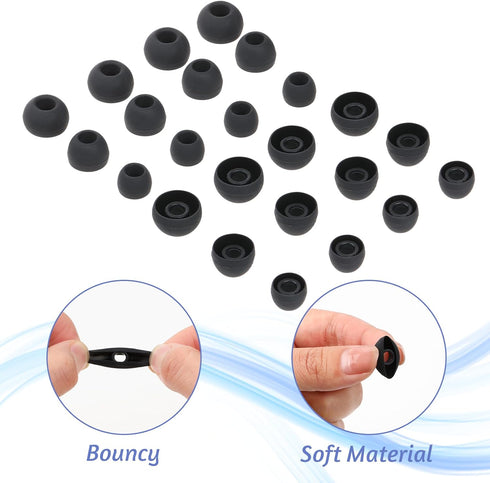 30 Pcs Silicone Replacement Earbud, Ear Buds Tips Headphone Earpads Soft Silicone Ear Tips Ear Bud Tips Replacement in S/M/L Sizes Earphone Cover ...