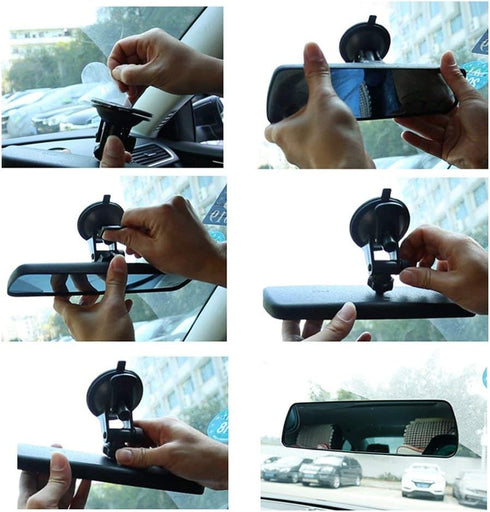 Car Rear View Mirro Day/Night Anti Glare Rearview Mirror Universal Car Truck Mirror Interior SuctionCup Wide View Mirror - (Anti Glare Delux Versi...