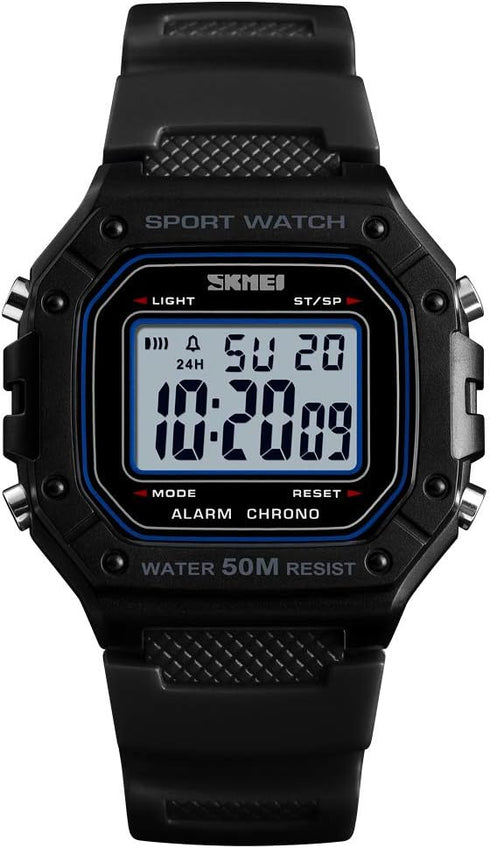 Men Outdoor Sport Digital Watch 5Bar Waterproof Alarm Back Light LED Fashion Chronograph Wristwatches...