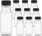 3 Pcs 12 oz Plastic Juice Bottle Reusable Transparent Bulk Beverage Containers with Black Lids for Juice, Drinking Milkshake Tea, Milk, Juicing Sm...
