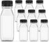 3 Pcs 12 oz Plastic Juice Bottle Reusable Transparent Bulk Beverage Containers with Black Lids for Juice, Drinking Milkshake Tea, Milk, Juicing Sm...