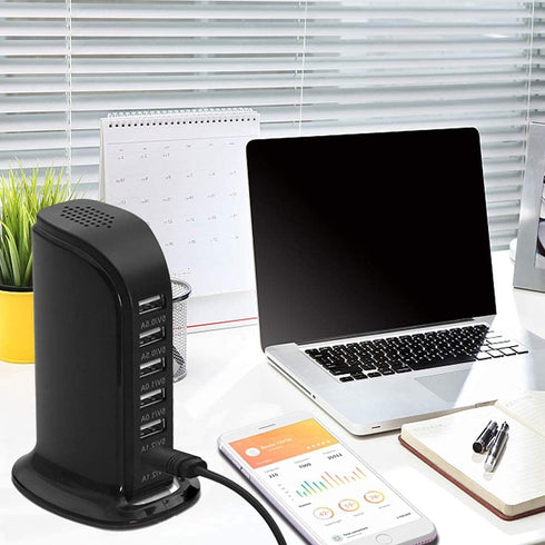 6-Port USB Wall Charger Desktop Charging Station Quick Charge 2.1,Compatible with iPhone14,Samsung,LG, Nexus, Nokia, Lumina, HTC, Pixel and More(W...