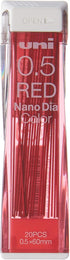 Uni Mechanical Pencil Lead NanoDia Color Red 0.5mm 20leads...